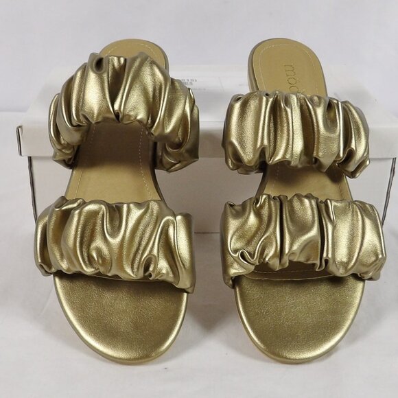 Mod X Gathered Strap Sandals Metallic Gold - Picture 3 of 8